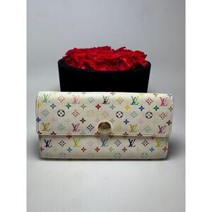 Louis Vuitton Sarah White Multicolor Wallet- FAIR condition